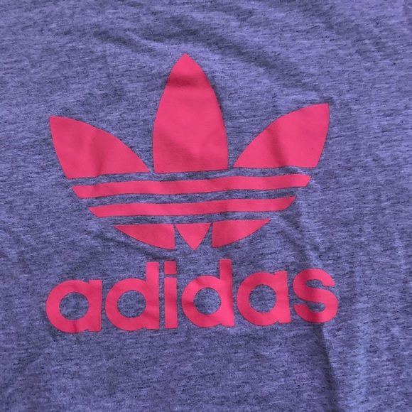 adidas Tops Adidas Gray And Pink Shirt Poshmark